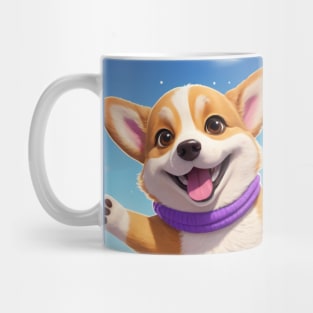 Snowboarding Corgi Mug